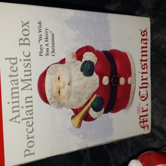 Mr. Christmas Animated Santa Porcelain Music Box 2005 In Box - Picture 5 of 6